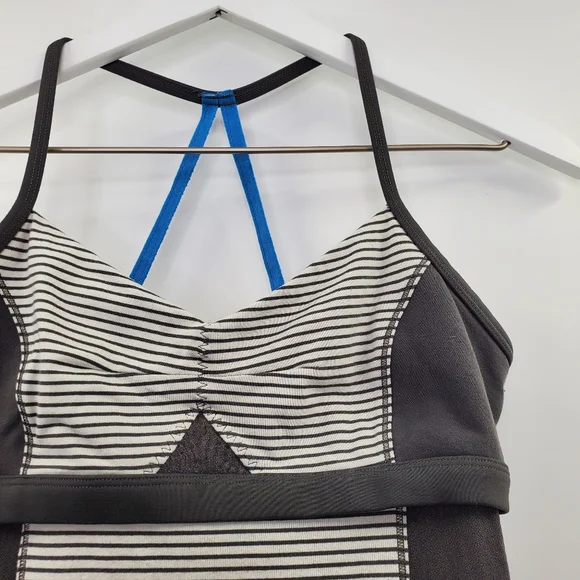 Lululemon Bend and Flow Striped Tank Yoga Workout Gray - Picture 2 of 7